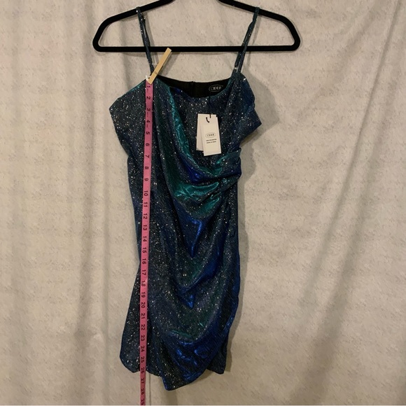 Cider Dresses Nwt Cider Sweetheart Neckline Blue Glitter Bodycon